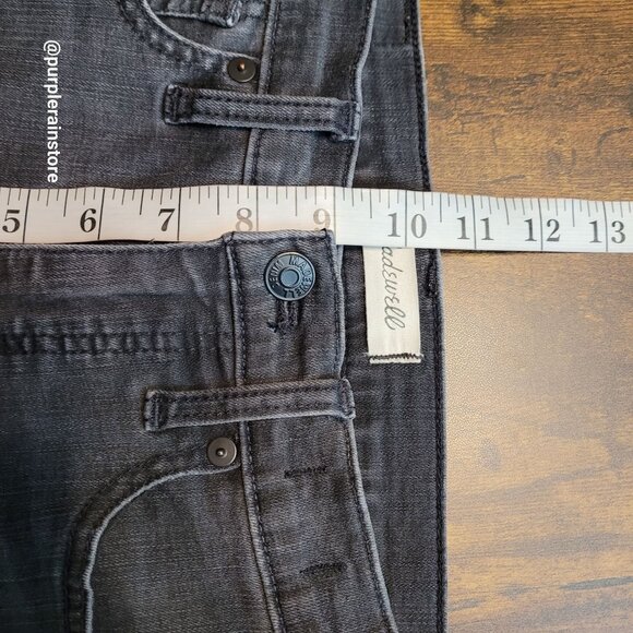 Madewell Jeans 26 Skinny 9" High Rise Black Sea Wash H2230 Tummy Control Raw Hem - Picture 9 of 12